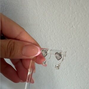 Silver .925 heart shaped Earrings for Everyday Wear